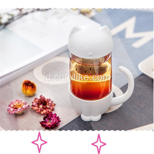 Fashion Style Glass Cup dengan Infuser dan Lid